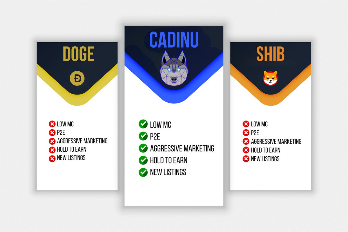 SamRasoulian's tweet photo. Just a simple comparison. Choose to be a #CADINU millionaire or regret not buying #CADINUTOKEN in the future. The decision is yours!

#Cadinuarmy https://t.co/xEYU64bGTO