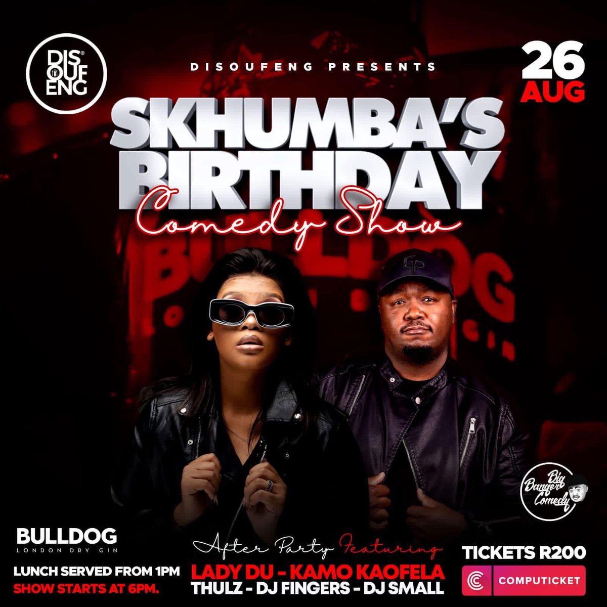 DISOUFENG_PUB's tweet photo. 50 tickets left to Skhumba the Big Banger’s birthday celebration 💃🏽💃🏽🕺🏿🥳🎉🍾

For the after party line up we have @Ladydu_sa @DjFingers_M @djsmall @KamoKaofela @ThulzSA 🥵🔥🔥💃🏽🕺🏿

For VIP table bookings contact us on 076 520 2074 or 061 370 6102. https://t.co/qKY1eMO2dv