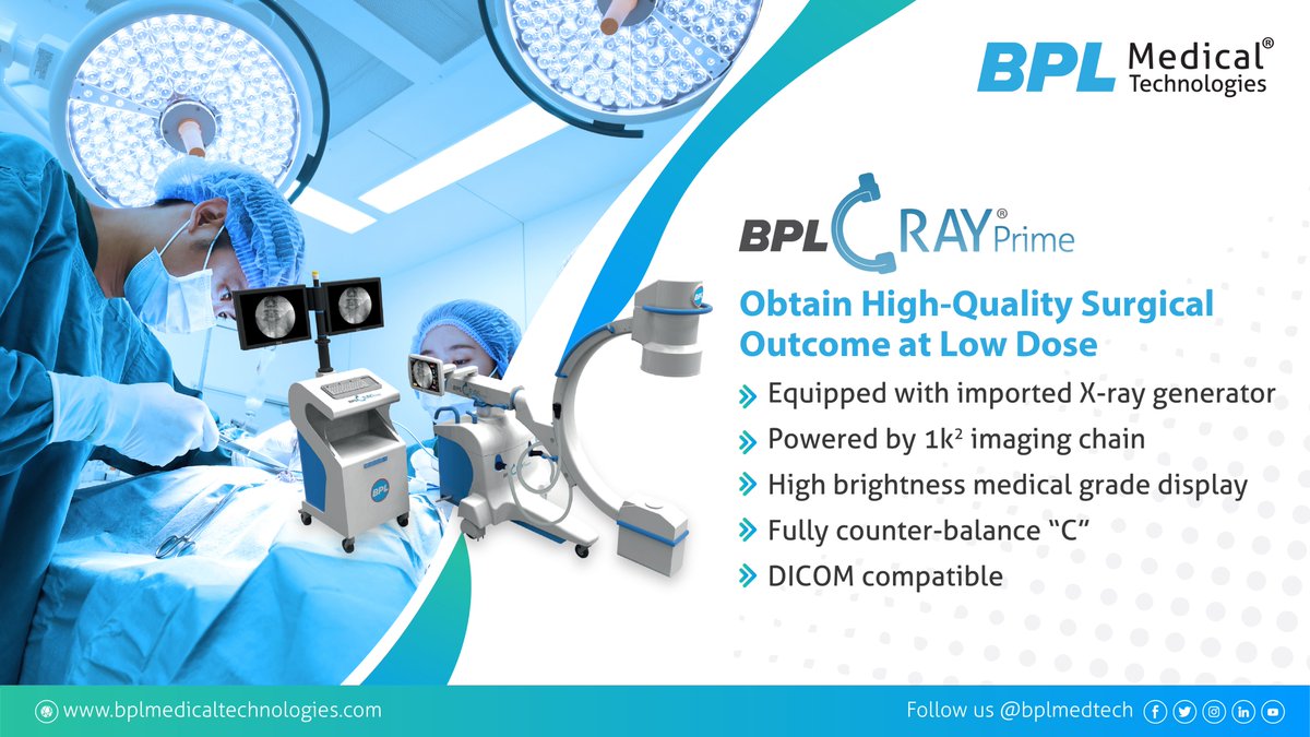 BPLMedTech's tweet photo. BPL C-Ray Prime helps you to perform minimally invasive surgeries safely, comfortably and with a high level of confidence. Learn more: https://t.co/Ix0l1iWKuj
#carmmachine #imaging #medicaltechnology #medtech https://t.co/ztoZdftnpq