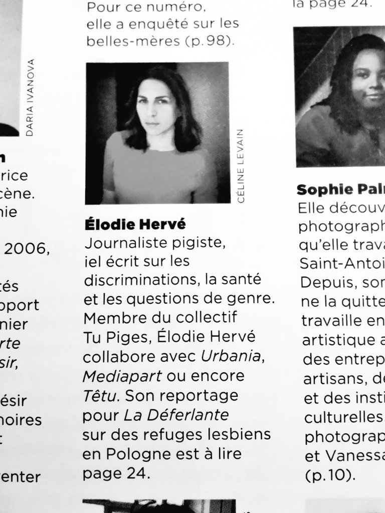 Elie Hervé (@elie_herve_) on Twitter photo Je n'ai pas de mot assez fort pour vous dire à quel point je suis fier.
Pour la première fois, un média, pour lequel je travaille, utilise le bon pronom pour parler publiquement de moi.
Du fond du coeur merci beaucoup la <a href="/deferlanterevue/">La Déferlante</a> 💜 Je n'ai pas de mot assez fort pour vous dire à quel point je suis fier.
Pour la première fois, un média, pour lequel je travaille, utilise le bon pronom pour parler publiquement de moi.
Du fond du coeur merci beaucoup la <a href="/deferlanterevue/">La Déferlante</a> 💜