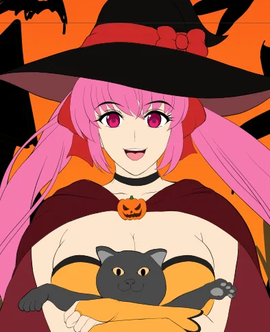 ハロウィン絵描いてた表紙仕事 