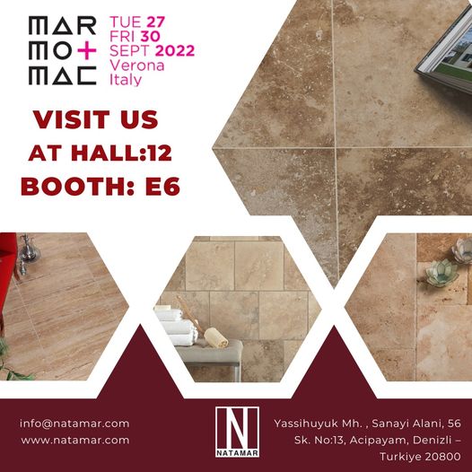We look forward to seeing you at Marmomac in Verona.
#marmomacc #marmomac2022 #marmomacfair2022 #marmomacplus #fair #exhibition #exhibitions #naturalstone #travertine #tile #marble #inspiration #design #exterior #exteriordesign #interiordesign #interior #interiorarchitecture