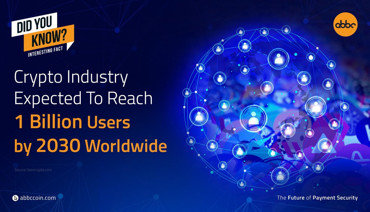 abbcfoundation's tweet photo. According to Boston Consulting Group (#BCG), the crypto industry will reach one billion users by 2030.  Additionally, crypto adoption is predicted to accelerate📈even more in the future.

Join the rapidly growing🤝 crypto community with #ABBC!

#ABBCFoundation #ABBC_Coin https://t.co/gRjQM7Cczv