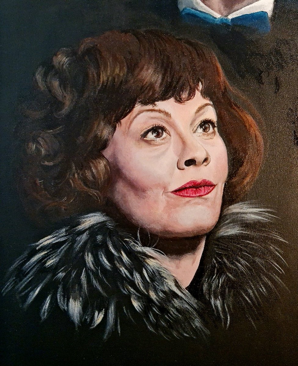 Sneak 'peak' ... almost done! Last character - she had to be! Stay well world 🙃 #art #artist #artwork #acrylicpainting #painting #josieleeart #peakyblinders #auntpolly #helenmccrory #pollygray