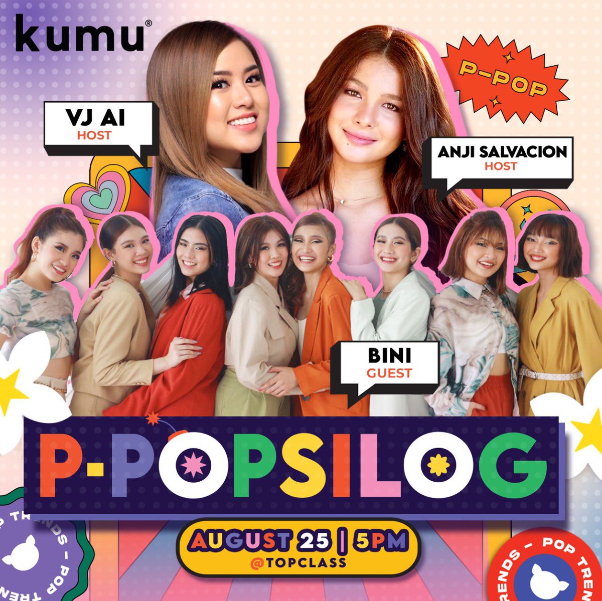 willenito's tweet photo. @BINI_ph and our @topclassofc Five are live today at P-popsilog with @anjisalvacion and @aidelacruz 💙#KumuPpopsilog @topclass_gilly @topclass_lex @topclass_dean @topclass_jeff @topclass_jascel https://t.co/RBqBZbQxM9
