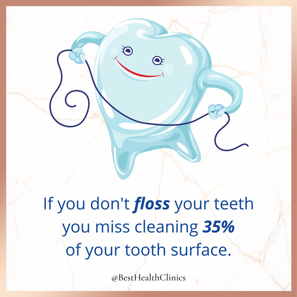 ✨🦷 FLOSS LIKE A BOSS 🦷✨

Fun fact ▫️

This is a reminder to keep up to date with regular dental checkups and hygiene appointments!

To get booked in -
📞call us - 01708 477 577
📧 email us - info@bhclincs.com
📥 dm us to get booked in!