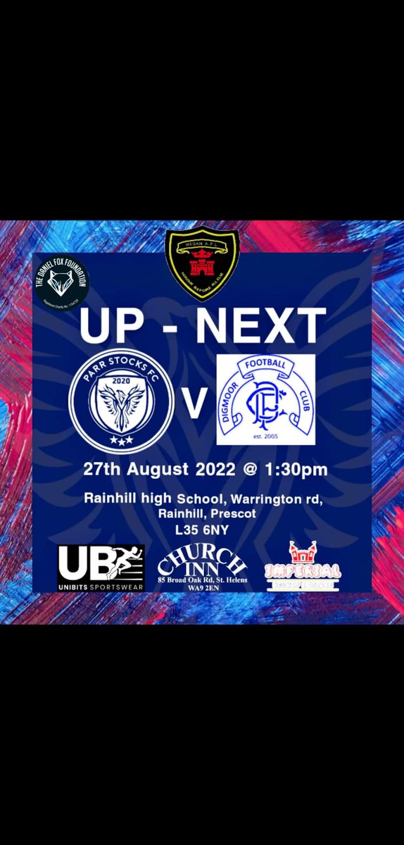 3rd game of the season 🔥

Stocks v Digmoor Reserves 

Tough test as we play last year's runners up in both the league and the cup.

Get down and support the lads ⚽️