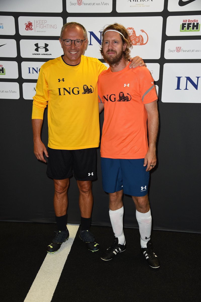 Mick, Seb and Mika had a ball at the Champions for Charity match! ⚽️🙌 

#F1