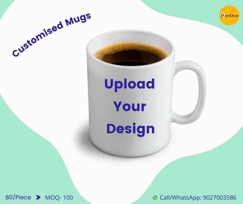 prindear's tweet photo. Grab The Best Deal Ever 🔥

Customised Coffee Mugs are the perfect gift for your clients and employees.☕

✅ 80/pc 
✅ MOQ.100pc
✅ 2-3 Days Dispatch

📲 Call/Whatsapp - 90270035866

#customisedmug #branding #giftideas #customisedgifts #prindear #prindearindia https://t.co/2ixmd3hu3Z