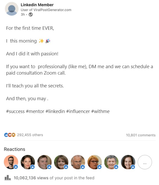 Have you tried the LinkedIn viral post generator yet? LinkedIn strategy ✅ for the rest of the year😂
viralpostgenerator.com/?utm_medium=em…