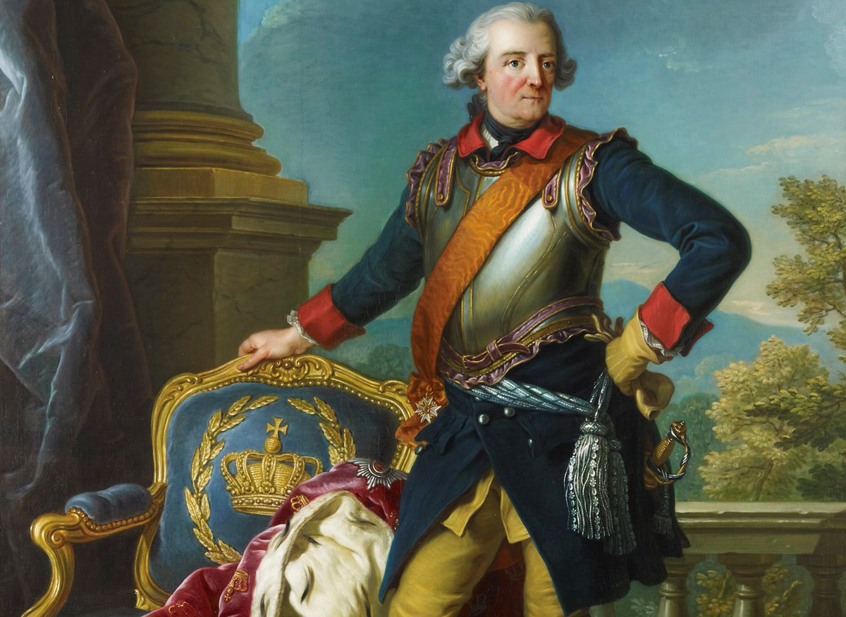 Born #OnThisDay in 1719: French painter #CharlesAmédéePhilippevanLoo (1719-95) 

Portrait of #FrederickII, King of Prussia (1712-86), 1763-69

#AmédéeVanLoo #VanLoo #FrenchArt