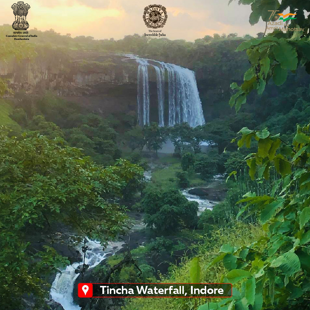 CgiHoc's tweet photo. Situated just 26 km from the bustling city of #Indore, the milky white #Tincha waterfall cascades from a height of roughly 300 feet. Cocooned in lush greenery and offering an exhilarating adventure, Tincha is an ideal picnic destination
#IncredibleIndia
#AmritMahotsav https://t.co/omoWWzWCwP
