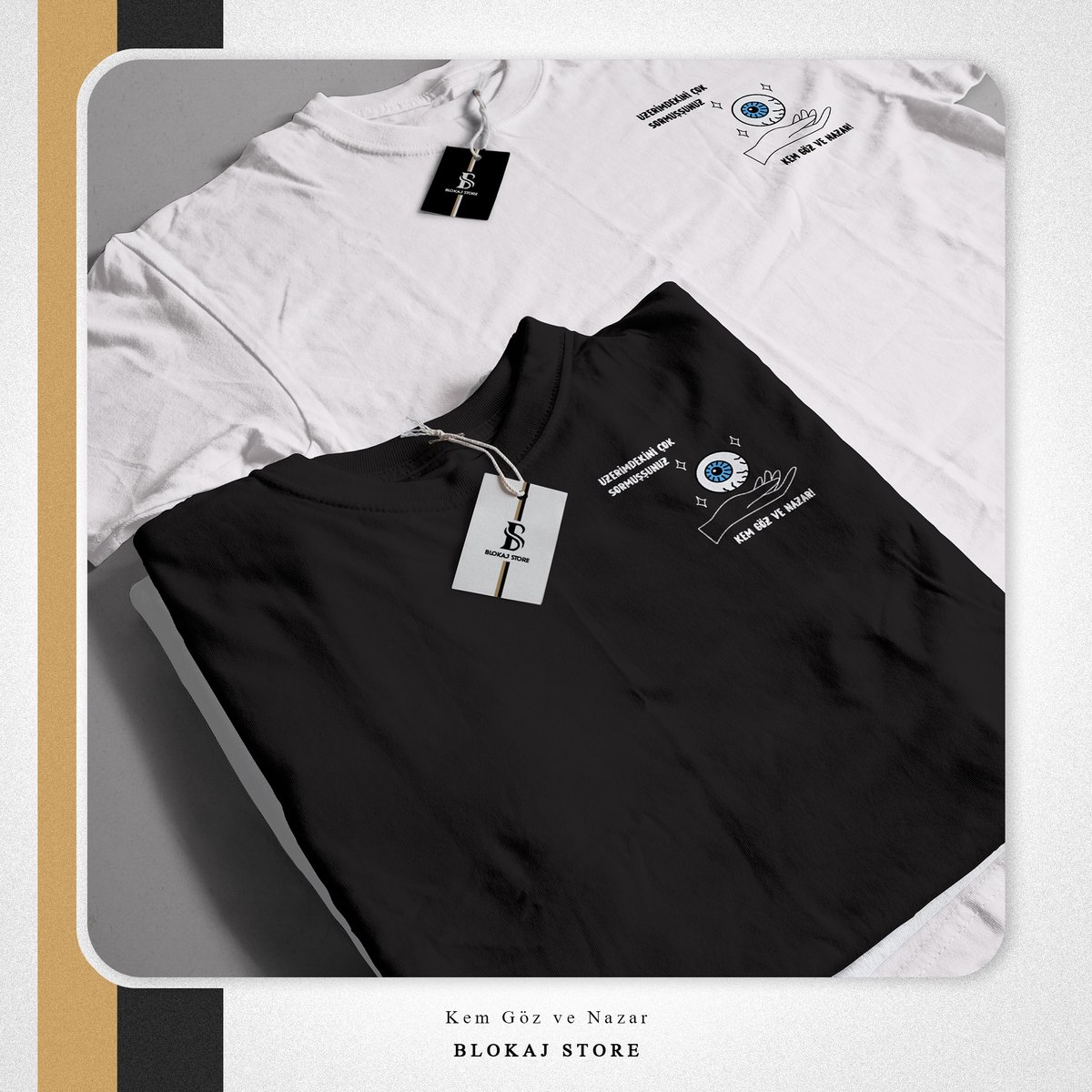 BlokajStore's tweet photo. 🧿Üzerimizdekini hep merak edenlere yanıt olarak “Kem Göz ve Nazar” T-Shirt satışta! 
🧵 %100 Pamuk ve 1.Sınıf Compact Penye kumaş kullanılmıştır. 
🛒 https://t.co/kvcbip2LPB ve Instagram'da satışta . Sen de aramıza katıl !

#blokajstore #nazar #tshirt #kemgöz #Tasarım https://t.co/eHmsM6vAAn