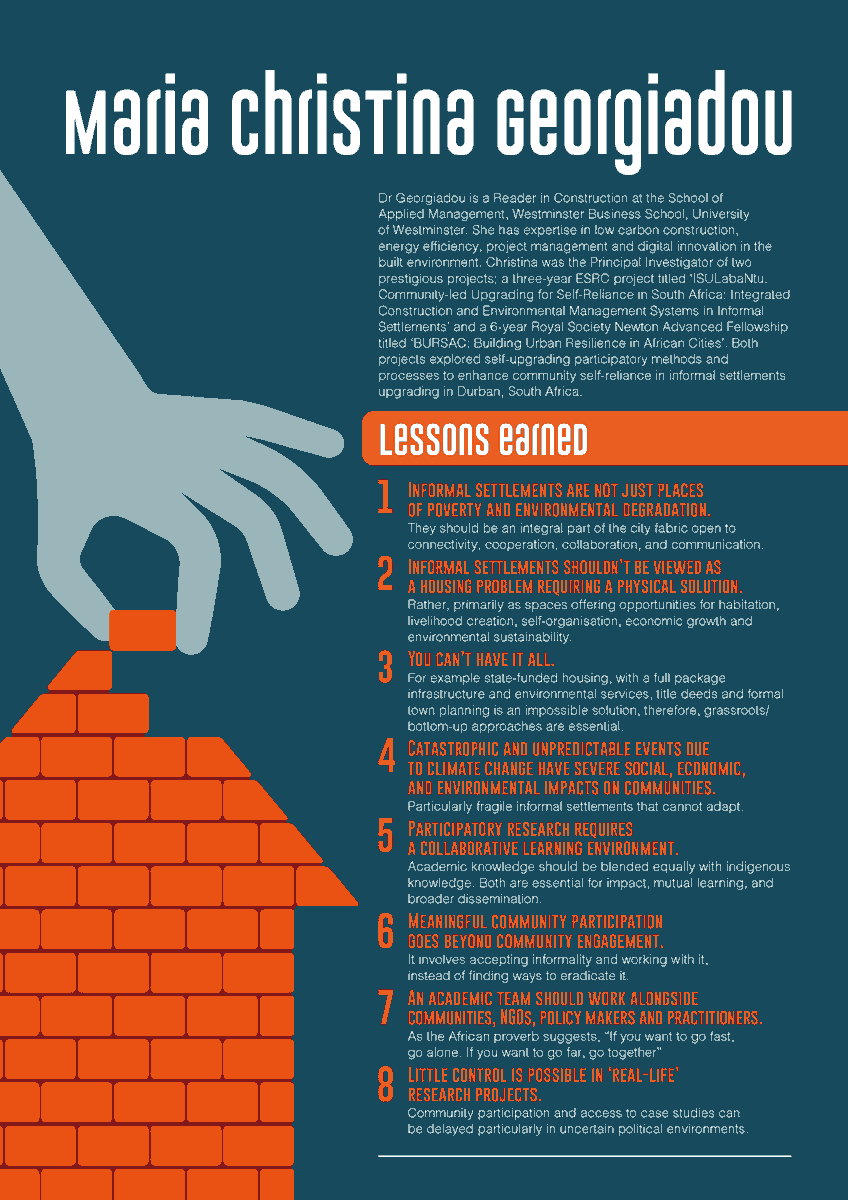 NewtonFund's tweet photo. Dr Georgiadou is a researcher in low carbon construction, energy efficiency and digital innovation in the built environment. Her work has explored processes to enhance community self-reliance in informal settlements.
Explore her #lessonsearned👇
See more👉https://t.co/AKax21dioI https://t.co/gdvcLw7WZF