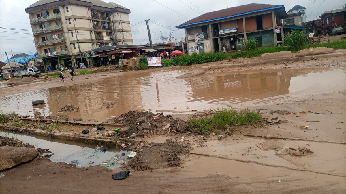 Real_Jec's tweet photo. @GovernorIkpeazu Part of the good road. https://t.co/a1nrXVnH3G