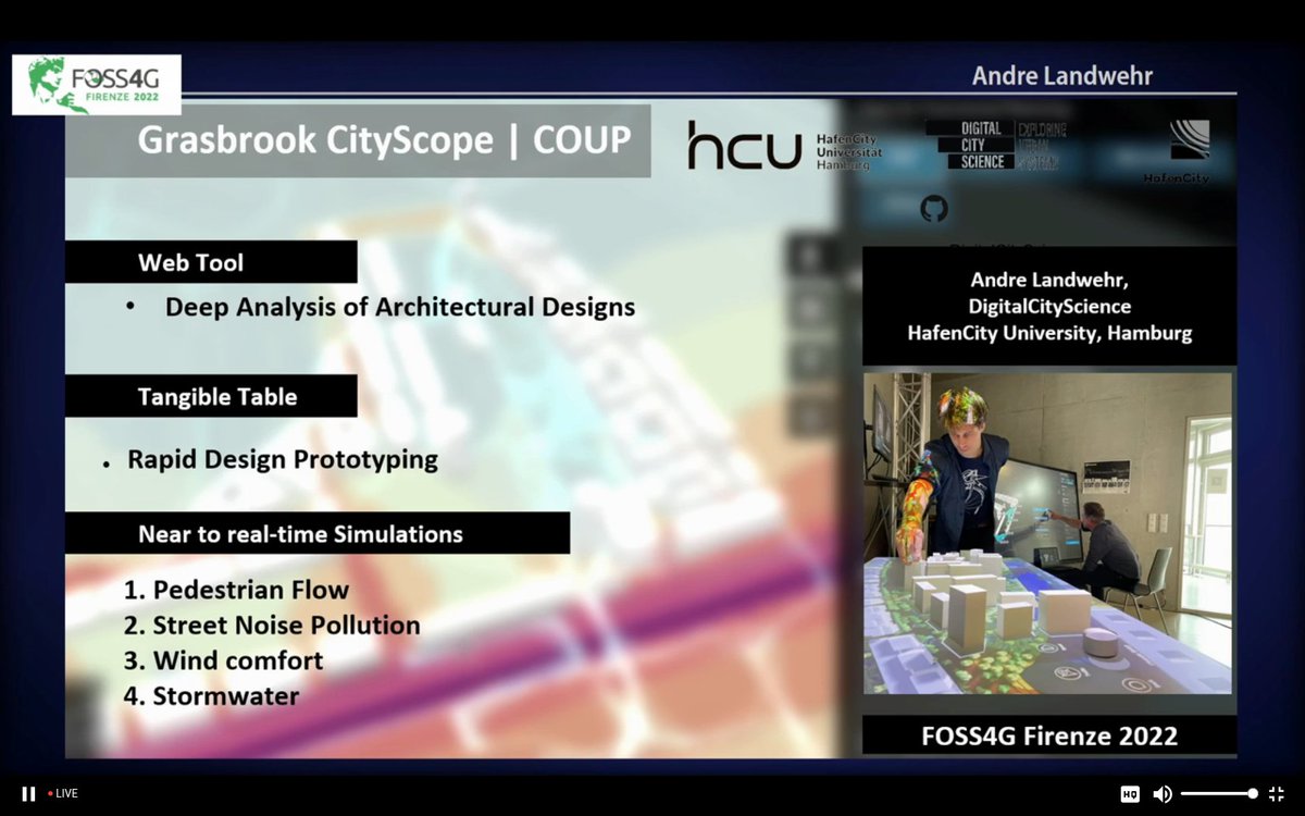 maptheclouds's tweet photo. Andre Landwehr - 'FunctionalScope - Interactive real-time simulation tool for neighborhood planning', at #FOSS4G2022.

Talk: https://t.co/CMmK5g2YUx

#OSGeo #FOSS4G #maps #FunctionalScope #CityScope #3D #MapLibre https://t.co/HqDsLAvZ4C