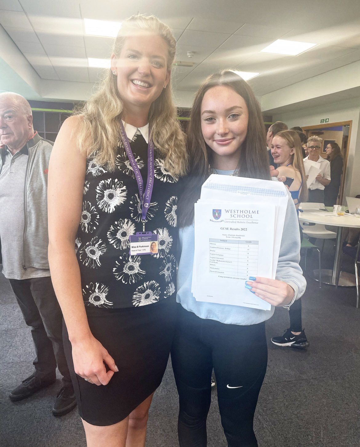 Westholme School on Twitter "Charlotte celebrates GCSE success today, after her sister Katie