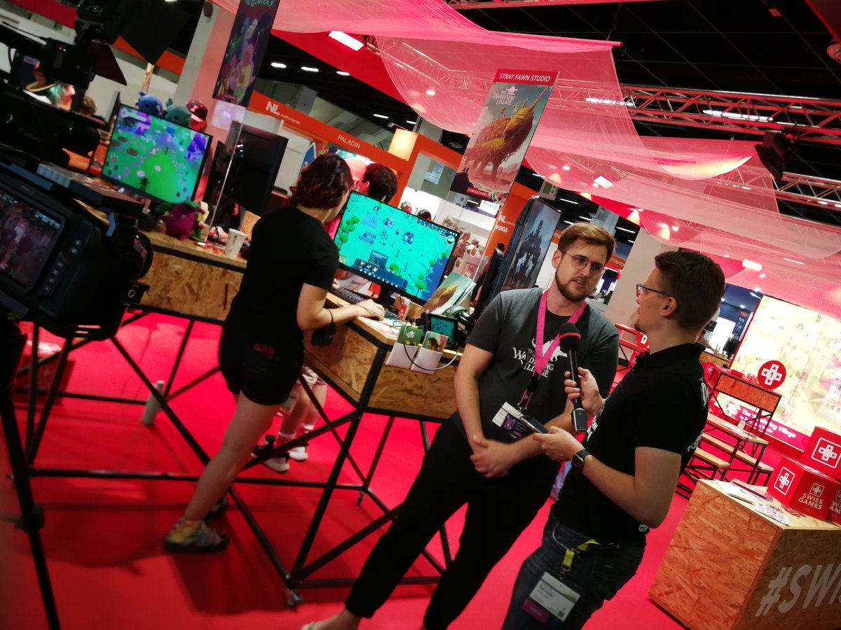 Review_Junkies's tweet photo. First appointment @SwissGames for  #thewanderingvillage of @strayfawngame @gamescom together with @ChainsawGaming https://t.co/2WtbLKqnXb