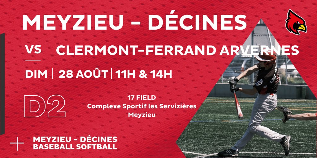 📣 REPRISE | Match amical Division 2
🆚 Clermont Ferrand 
📆 Dimanche 28 Août 
📍17 Field, complexe sportif des servizieres à Meyzieu
⏰ début 11h et 14h
🥤 Buvette ouverte
🚪Entrée gratuite 

Go Cards