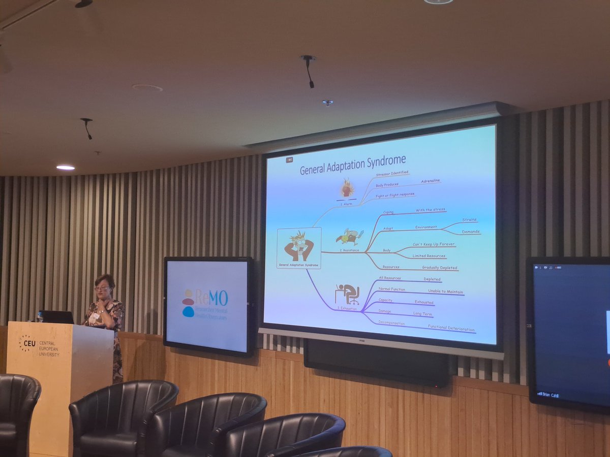 AnnaMuroR's tweet photo. Plenary session with leading prof. Joana Camilieri and the General Adaptation Syndrome among doctoral students #ReMO2022 Conference @ReMO_COST #MentalHealthMatters #MentalHealthAwareness #AcademicMentalHealth #researcherswellbeing https://t.co/jRqXfmIV8M