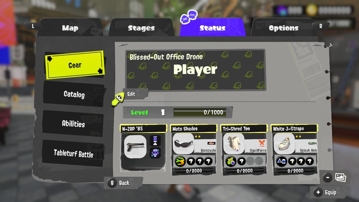 3417 :: Splatoon 3 allows you to label yourself as a Blissed-Out Office Drone.