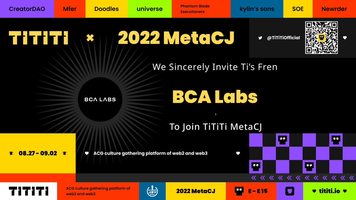 BlockCreateArt's tweet photo. #ChinaJoy 2022 in #MetaCJ Metaverse.
We will be here! 🍻 @TiTiTiOfficial https://t.co/cOtJURfp4C