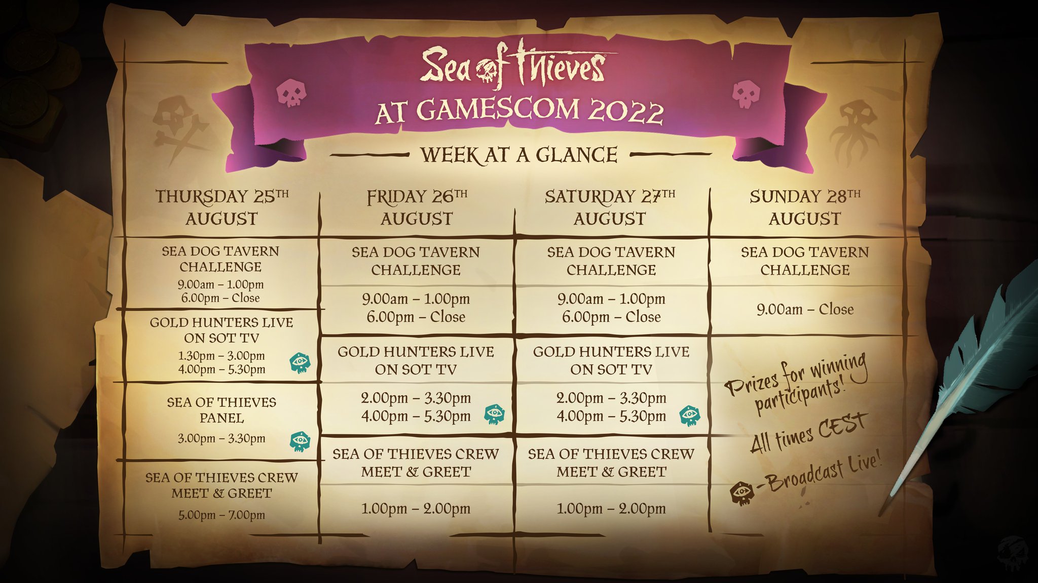 Sea of Thieves on Twitter "From Gold Hunters broadcasts and a live