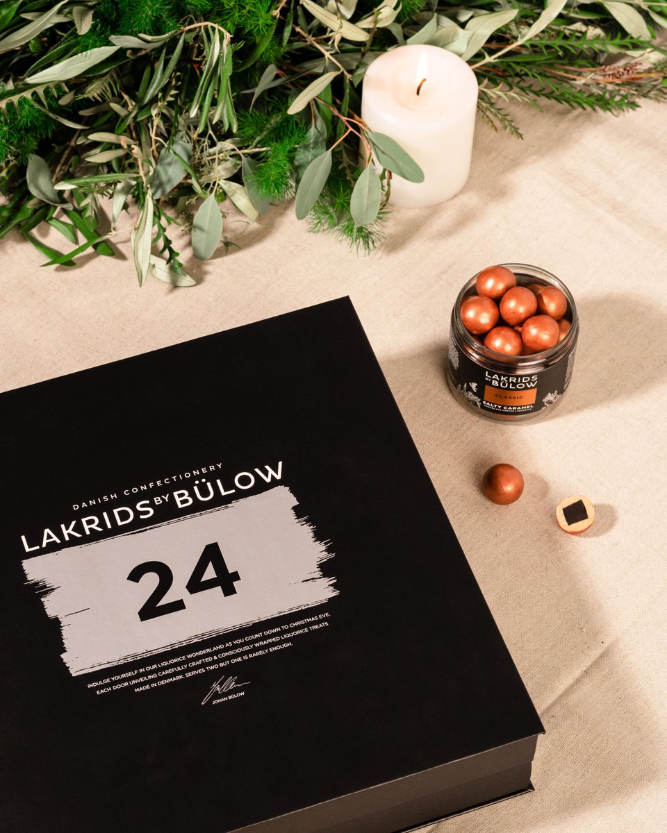 Our gourmet liquorice CHRISTMAS CALENDAR and WINTER limited editions are now available! ✨

Order your calendar now as a FIRST MOVER and get free shipping and a SMALL jar of CLASSIC - SALTY CARAMEL as a gift! 🖤

Available in stores and on our website: lakridsbybulow.com/christmas-cale…