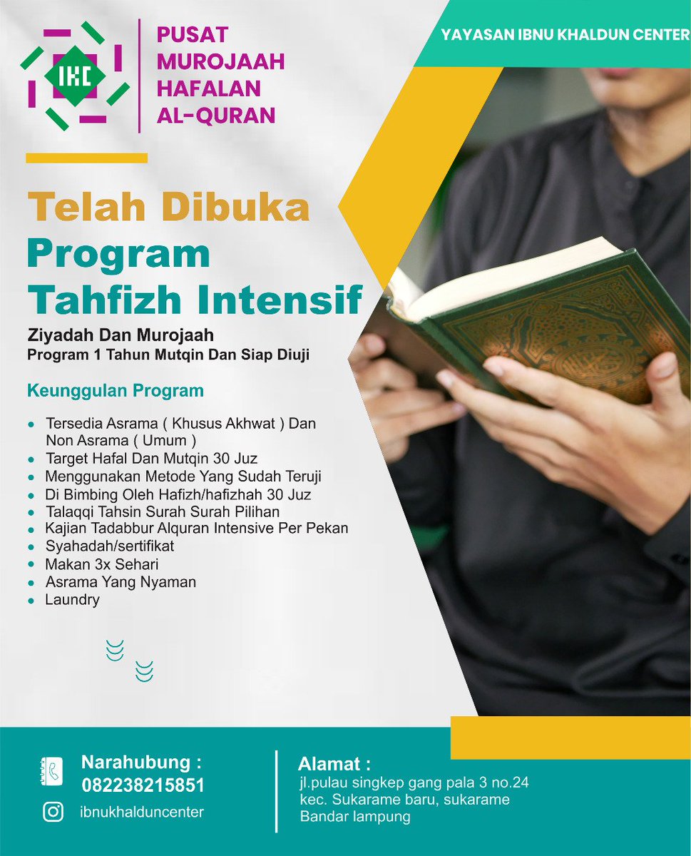 Prof_Kupie's tweet photo. “Bacalah Al Quran karena sesungguhnya dia akan datang pada hari kiamat sebagai pemberi syafaat kepada orang yang membacanya.” (HR. Muslim).

Mengaji, mengkaji, dikaji...
Program tajfizh Quran 1 tahun mutqin dan siap diuji..!!!

👇
Ibnu Khaldun 
👇👇👇👇👇👇

Bantu RT yaa🙏🙏 https://t.co/2GNyvCxley