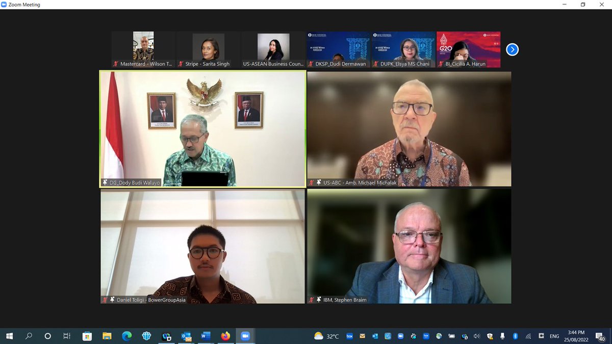 BraimStephen's tweet photo. A good meeting with the Deputy Governor of Bank of Indonesia on the importance of digital skills enhancement in #hybridcloud, #AI &amp; analytics. The Governor understood the priority of technology infrastructure upgrade &amp; investment. Discussed the role  trusted data flows. https://t.co/IudMzFJVUp