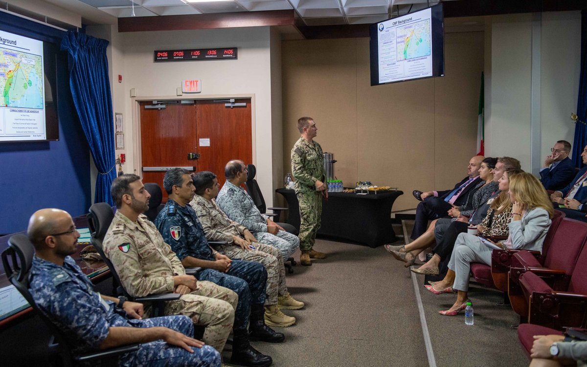 Staff from 🇺🇸 embassies across the Middle East visited CMF headquarters in Bahrain, Aug. 23, to hear about how the 34 member nations stay #ReadyTogether to uphold maritime security and stability.