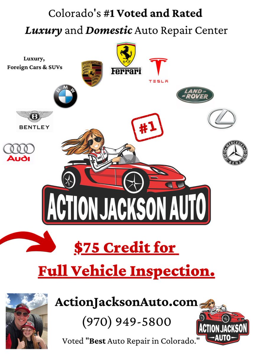 vailautorepair's tweet image. actionjacksonauto.com/auto-repair (Voted the “best local auto repair and automotive mechanics in the Vail Valley”)

#ActionJacksonAuto #BestAutomechanics #LocalAutoRepair #Brakes #Tires #Batteries #Oilchanges