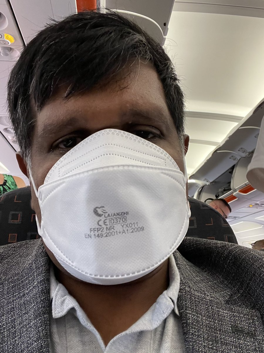 Setting off to #ESCCongress @escardio in Barcelona from Liverpool Airport. 1st international Congress IRL for me in 3 years - looking forward to the science and to meet friends old and new. I’m one of the 3 masked travellers in our flight today!