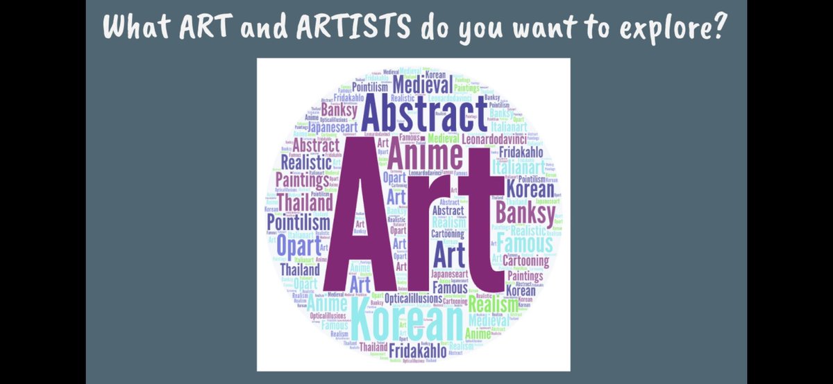 jennyeveland's tweet photo. #NISTis voice and choice… Asked the Y4 &amp; Y5 artists what they want to explore this year in art… and this time I took the 100s of post its and turned the ideas into posters. Luckily, I love clay! If you can recommend any Korean artists, please do. https://t.co/XcaFCaexI8
