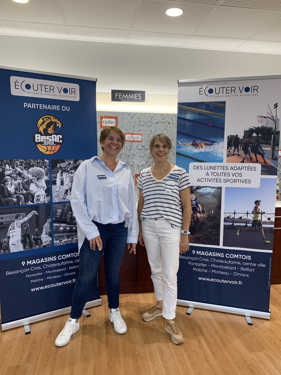 Quoi de mieux qu'une équipe de choc ( Merci à Catherine et Emmanuelle ) pour annoncer le renouvellement de notre partenariat avec Bes.AC Basket pour la prochaine saison avec nos magasins Ecouter Voir :)
#basket #besançon #sport #partenariat #optique #audition