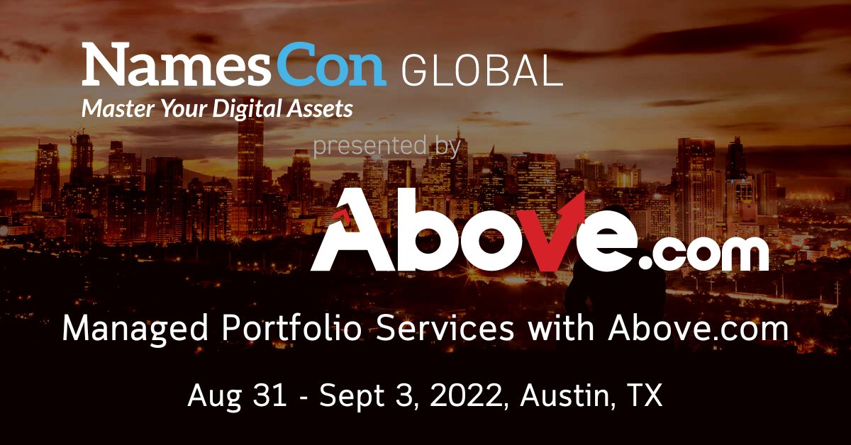 The Above.com team has over 25 years of experience increasing the value of domain portfolios.

Come meet the Above.com at NamesCon 2022, August 31 to September 3 in Austin.

above.com/blog/managed-p…

#namescon #domainnames