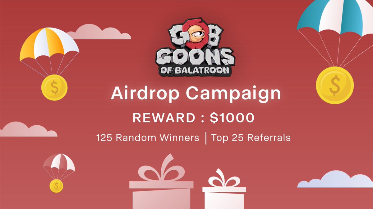 🚀 Airdrop: Goons of Balatroon
💰 Value: 5 $
👥 Referral: 15 $
📊 Market: Goons Store, Digital Lands Drop
📅 End Date: 5th September, 2022
🏦 Distribution Date: 10th September, 2022

Talk with the Telegram Bot
t.me/Goons_of_Balat…

#Airdrop #Crypto #Airdrops #giveaway