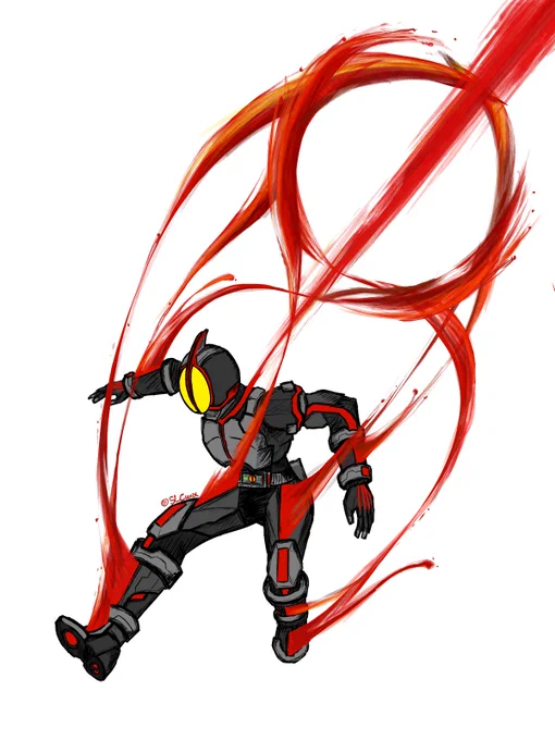 ひっっっっさびさにファイズを描いたよなんにも考えずに描く絵は楽しい 