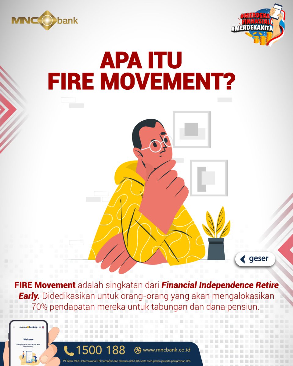 SINDOnews's tweet photo. PINGIN PENSIUN MUDA?

Mungkin gerakan kebebasan finansial satu ini cocok buat kamu.

Yuk simak bareng!

☎️ 1500188 | https://t.co/Rys0d2EIqD

#MNCBank #trulyyou #MerdekaFinansial #MerdekaKita https://t.co/Dva5quMGoh