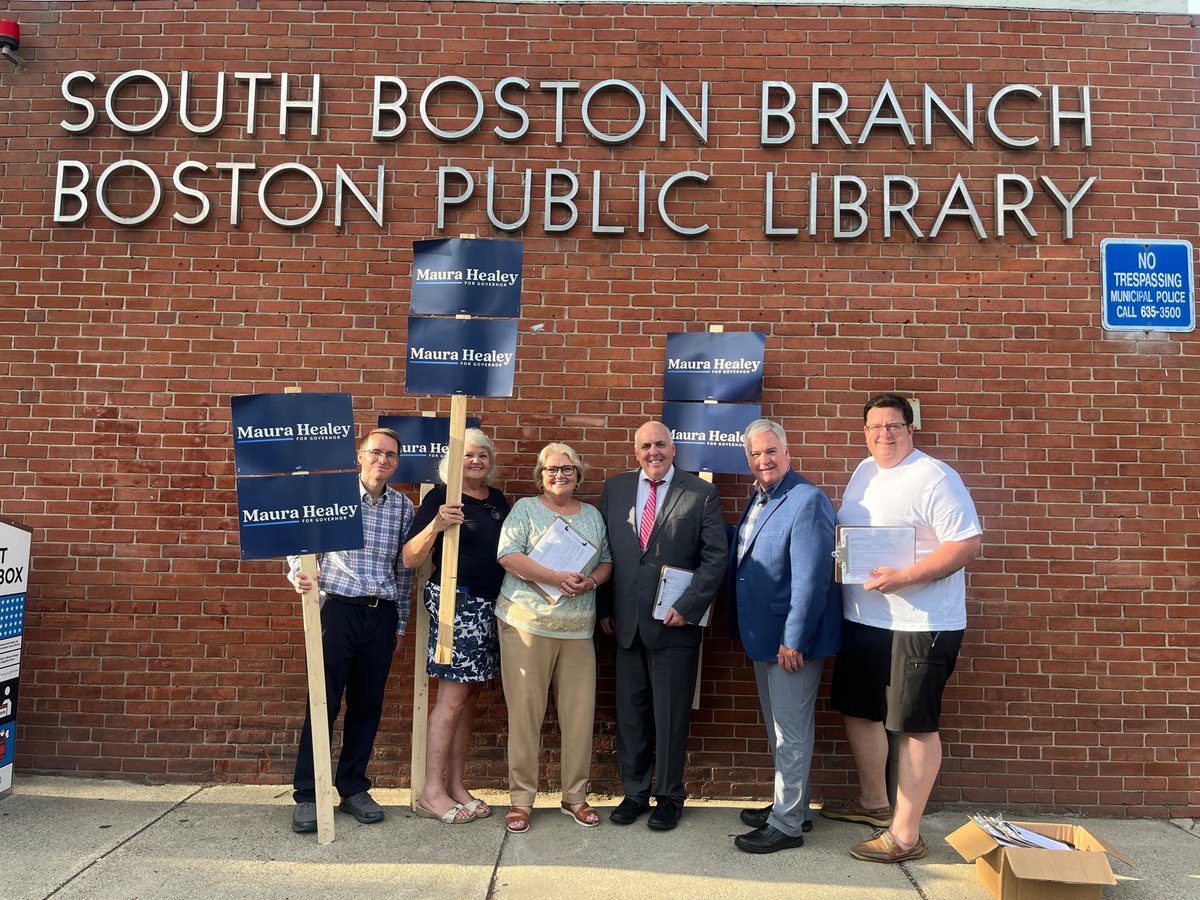 DanielR_Manning's tweet photo. The Southie for @maura_healey team is hitting the doors all week! Primary early voting starts Saturday. #mapoli #bospoli https://t.co/KuEGfWhJXM https://t.co/vmbRVle1M8