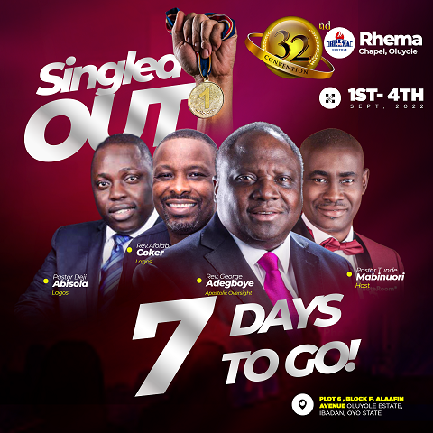 rhemaoluyole's tweet photo. It's down to 7 days now! Getting closer...ππ₯
#ExperienceRhema
#LearntheSecrets
#SingledOut
#Convention2022 https://t.co/gh8JkQfRuN