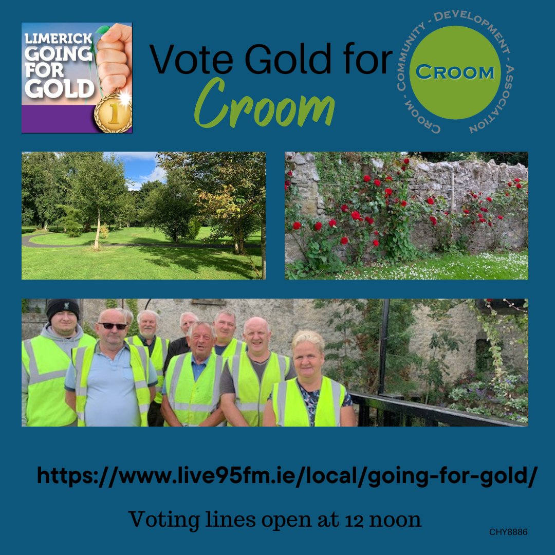 Today is the day!!! Vote Gold 🪙⭐️ for ⭐️#Croom ⭐️ live95fm.ie/local/going-fo… @CroomConcrete @CroomPrec_ @PadraigBroderi1 @colaiste @colaiste_family #limerick #goingforgold2022