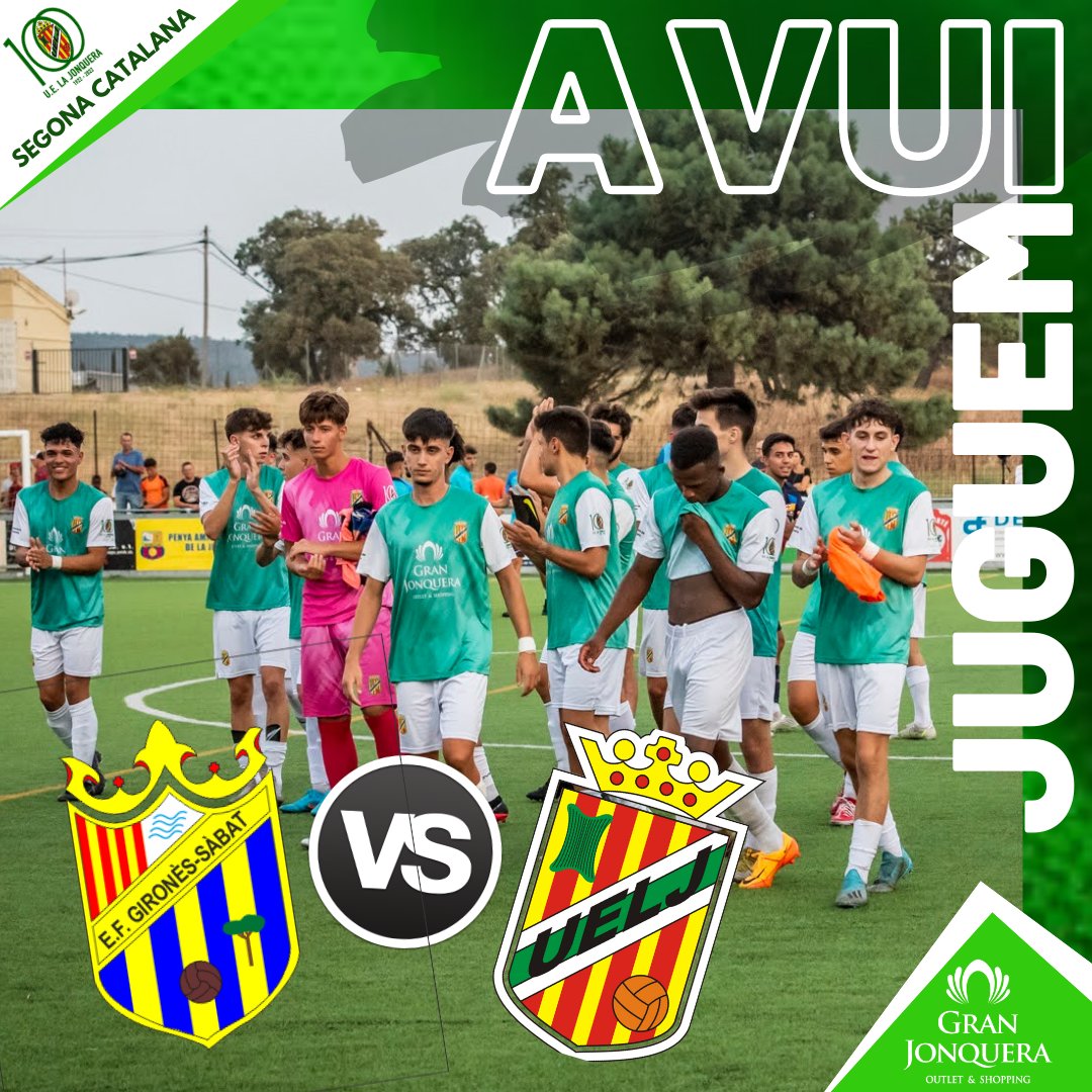 UELaJonquera's tweet photo. 📣🅂🄴🄶🄾🄽🄰 🄲🄰🅃🄰🄻🄰🄽🄰📣
⠀
🔜 Match day.
🏟 Municipal Germans Sàbat.
🕢 19:30h.
⚽ @cefgironessabat  0️⃣
🆚 @uelajonquera 0️⃣
⠀
🤳 #SàbatJonquera
⠀
⚽️ Som CENTENARIS 💯 

🤝 #UELJ100 #CentAnysDHistòria #CentenariUELJ #futbolcat #somjonquera  💚⚪👇 https://t.co/v2dvn89FTF