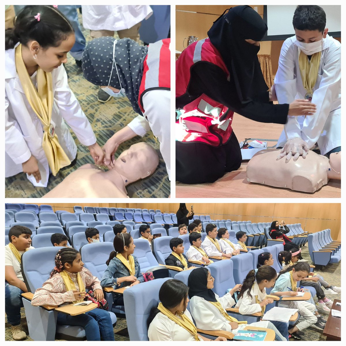 Health_pioners2's tweet photo. تدريب #فريق_رواد_الصحة على ورشة  #الاسعافات_الاوليه https://t.co/RQCCShsWWw
