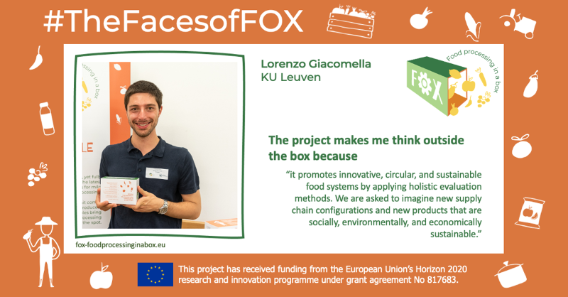 SciFoodHealth's tweet photo. ๐ The #FOXfoodinabox project welcomes @LGiacomella, researcher at the FOX partner @KU_Leuven!
His research within FOX focuses on evaluating the
๐ฑ environmental
๐ฃ๏ธ social
๐ฐ economic
dimensions of innovative #foodtechnologies.
Meet the rest of the FOX partners โฌ๏ธ