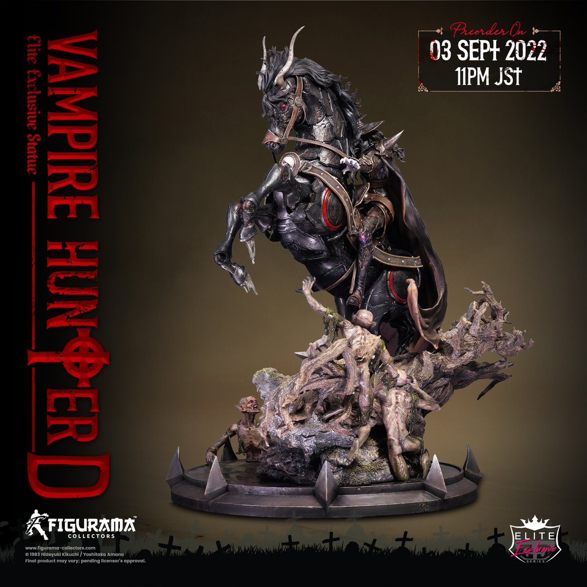 Figurama1's tweet photo. 🦇 FULL REVEAL! - VAMPIRE HUNTER D ELITE EXCLUSIVE STATUE🦇

Preorders open on SEPTEMBER 3RD AT 11:00PM JST!
Join the wish list: https://t.co/i2j3XXQG8z

#FiguramaCollectors #amano #yoshitakaamano
 #vampire #vampirehunterD #anime #manga #collectibles #vampirehunterdbloodlust https://t.co/wmwYdRTB6q