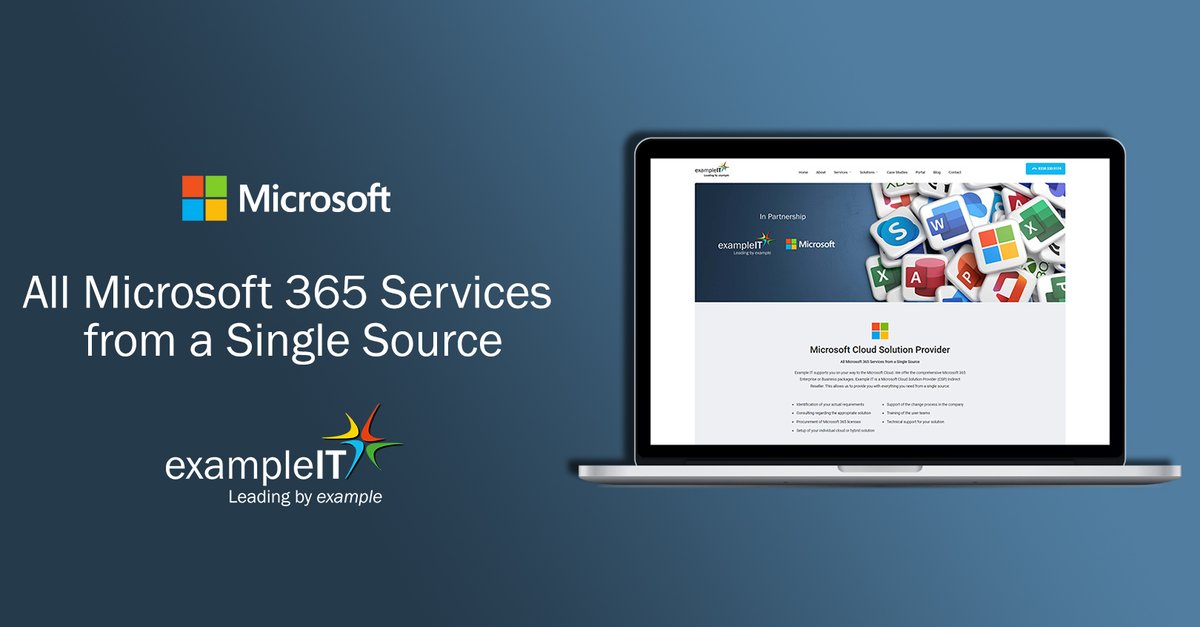 ExampleIT's tweet image. Example IT supports you on your way to the Microsoft Cloud.
Microsoft’s Cloud Solution Provider program is designed to make the transition to modern technology as simple as possible for you as a customer. 
ow.ly/LmpY50KrV1T
#ExampleIT #LeadingByExample #Microsoft