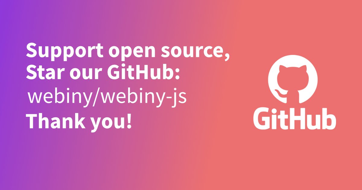 WebinyCMS's tweet photo. Have you starred our GitHub repository yet? 

If not, please stop by and star https://t.co/B77PsmIYjC today! https://t.co/8cbYSHfmFk