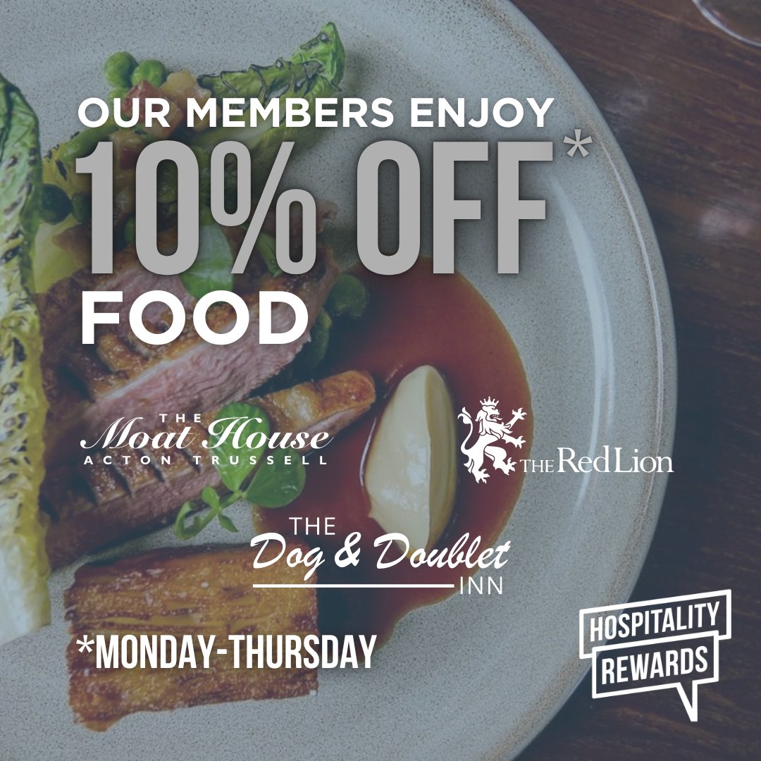 HospRewards's tweet photo. Our members in Staffordshire are in luck... as they can now enjoy 10% off food at not one, not two, but three new places in the area – now that's a three course Perk! 🤤🍽
​
Sign your team up today 👉 https://t.co/t4JDamqNDk
​
​#HospitalityRewards #Staffordshire https://t.co/1arGuWoXZQ