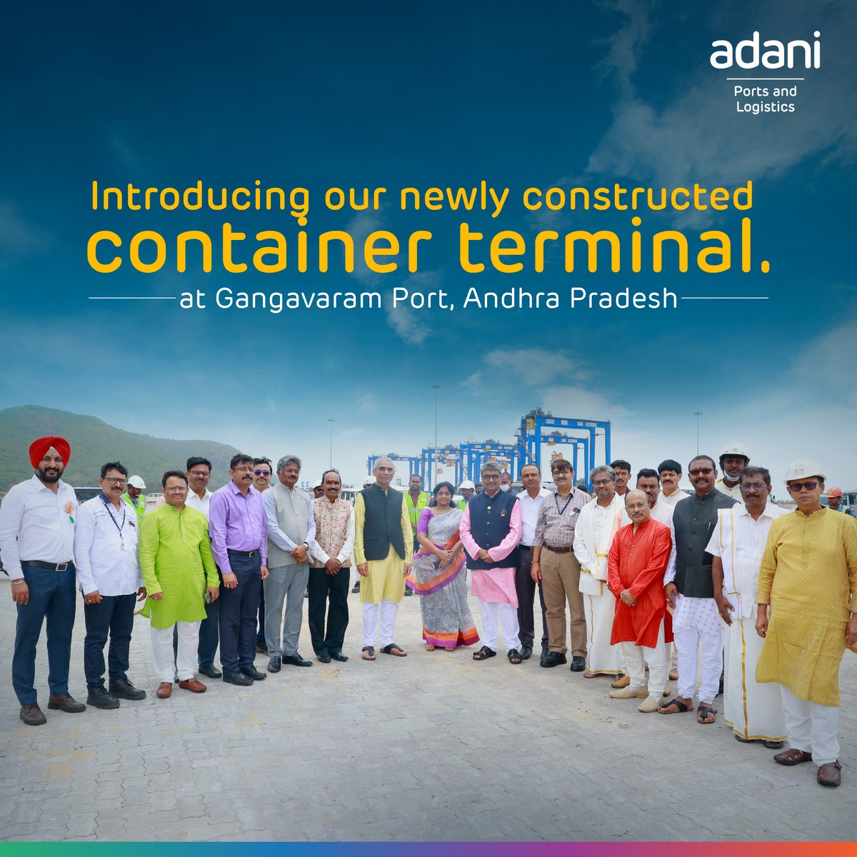 Adaniports's tweet photo. #GangavaramPort introduces its newly constructed container terminal whose deep berths are enabled to handle mother ships. The port will be instrumental in connecting the east-coast industries &amp; be a gateway to global markets for Andhra Pradesh &amp; Odisha.

#AdaniPorts #TradeFaster